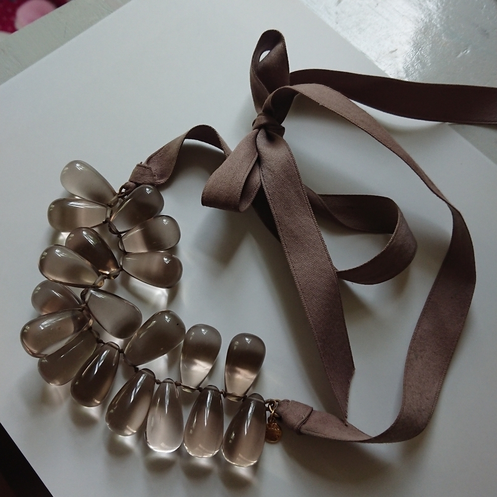 J. Crew Polished Teardrop Ribbon Necklace